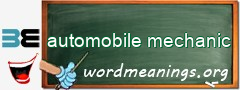 WordMeaning blackboard for automobile mechanic